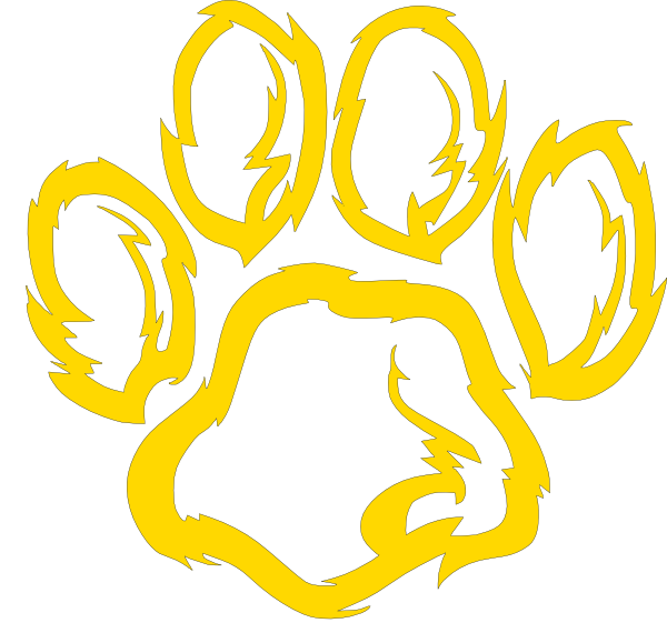Gold Clipart Paw Print - Wildcat Pawprint (570x550), Png Download