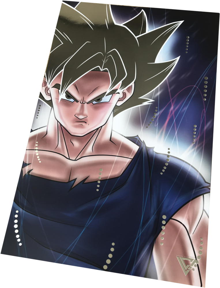 Goku Ultra Instinct Premium Silver Foil Poster - Goku (777x1023), Png Download