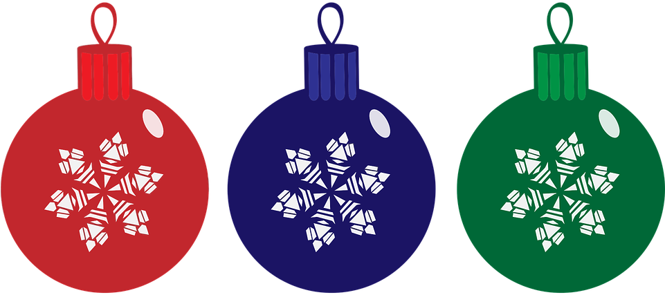 Baubles Blue Christmas - Christmas Ornaments Png (960x480), Png Download