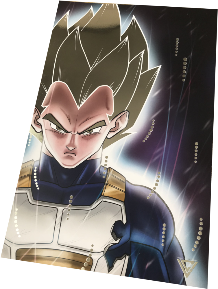 Vegeta Ultra Instinct Premium Silver Foil Poster - Action Figure (797x1024), Png Download