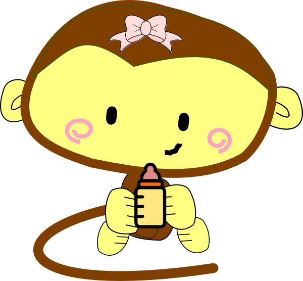 Cute Monkey (600x556), Png Download