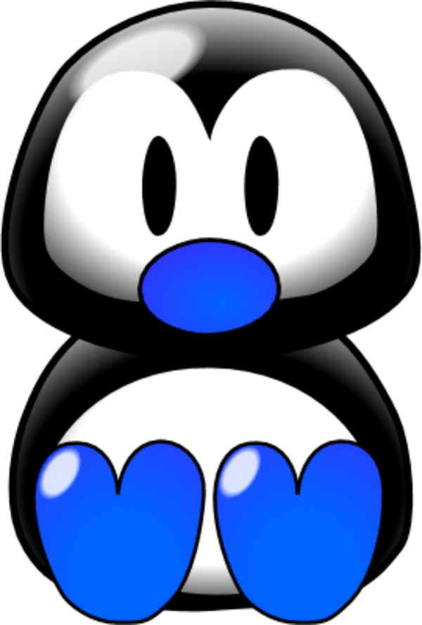 Baby Penguin Sitting With Feet Forward - Penguin Clip Art (600x889), Png Download
