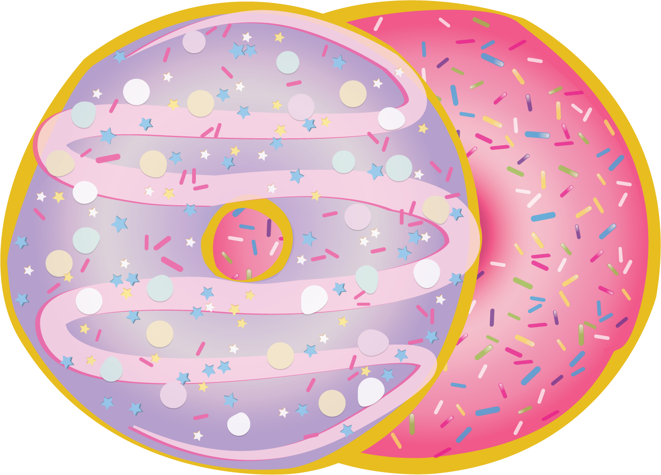 Fun Stickies - Unicorn Stardust - Circle (1343x965), Png Download