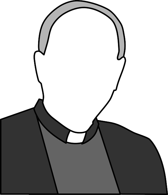Church, Man, Silhouette, Cartoon, Free, Christian - Priest Clip Art (551x640), Png Download