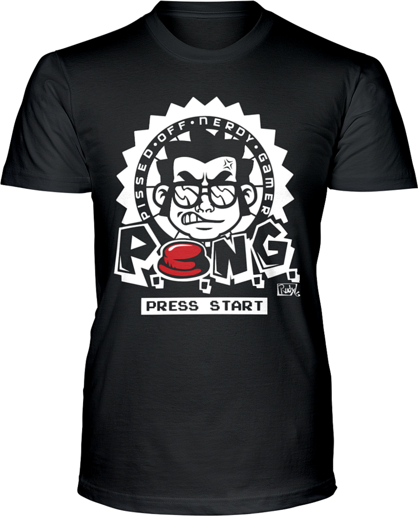 Pissed-off Nerdy Gamer Press Start - Tricko Pro Tehotne S Kostrou (819x1024), Png Download