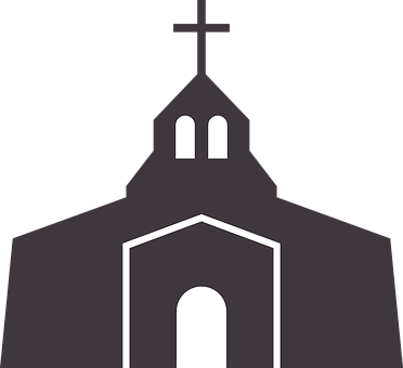 Church, Silhouette, Cross, Architecture - Church Silhouette (372x340), Png Download