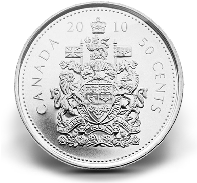 Flash - Canada Fifty Cent Coin (388x371), Png Download