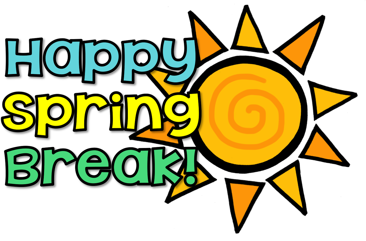 Spring Clipart Spring Break - Have A Great Spring Break (1600x999), Png Download