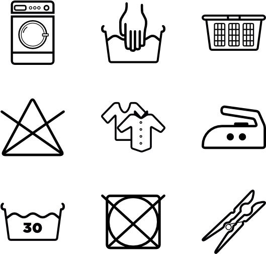 Laundry Guide - Laundry Icons Vector (600x564), Png Download