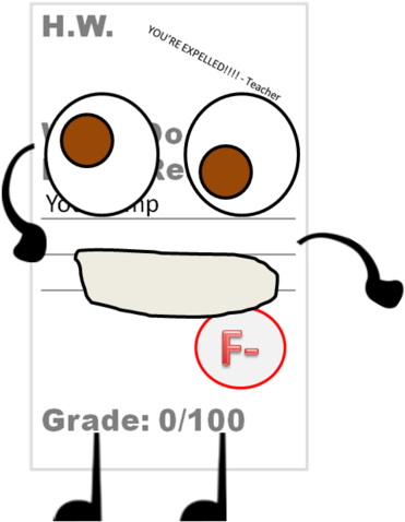 File - Homework - Cartoon (379x480), Png Download