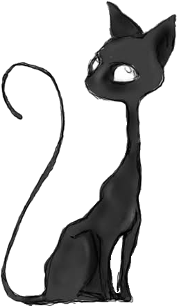 I Should Be Doing Homework - Black Cat (386x500), Png Download