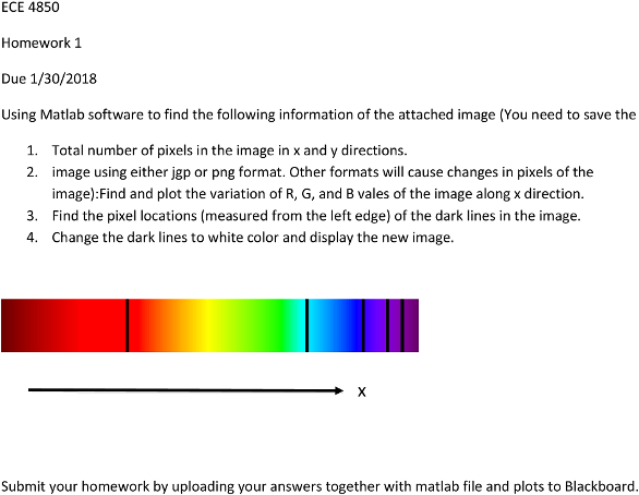 Homework 1 Due 1/30/2018 Using Matlab Software To Find - Emission Spectrum Of Hydrogen (791x1024), Png Download