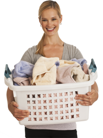 Image - Woman With Laundry Basket Png (346x463), Png Download
