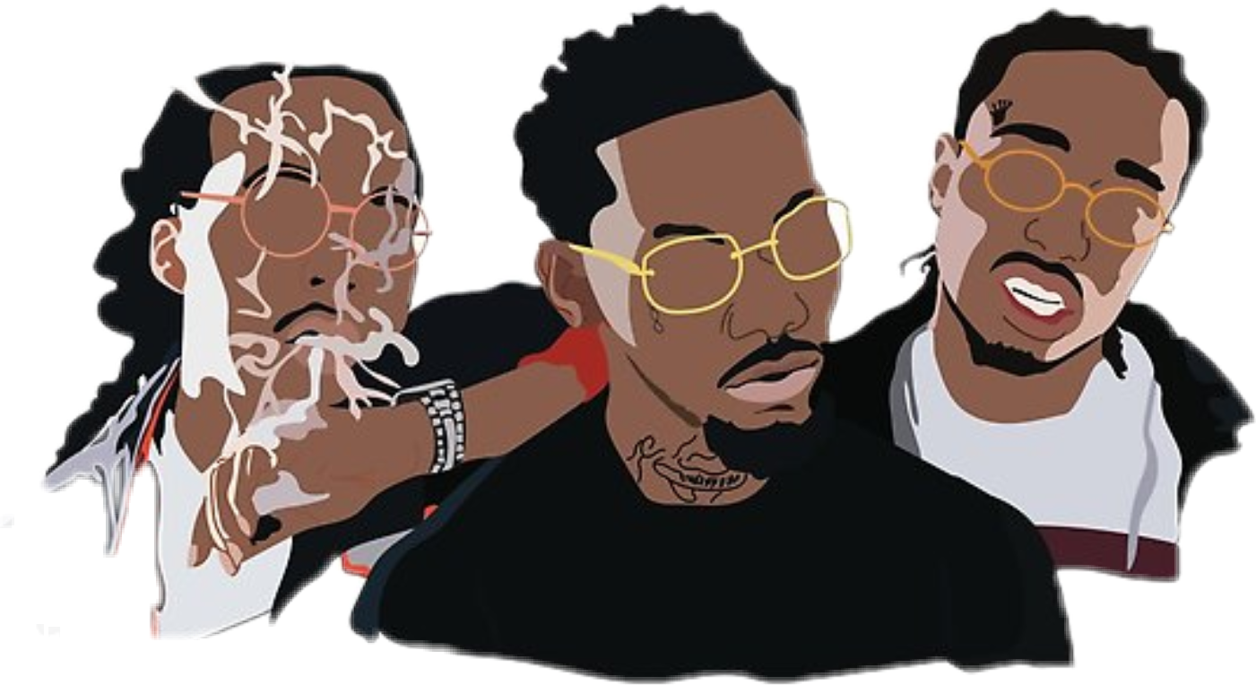 Picture Badnboujee Atl Sticker By Liz Report Abuse - Migos Cartoon (1401x764), Png Download