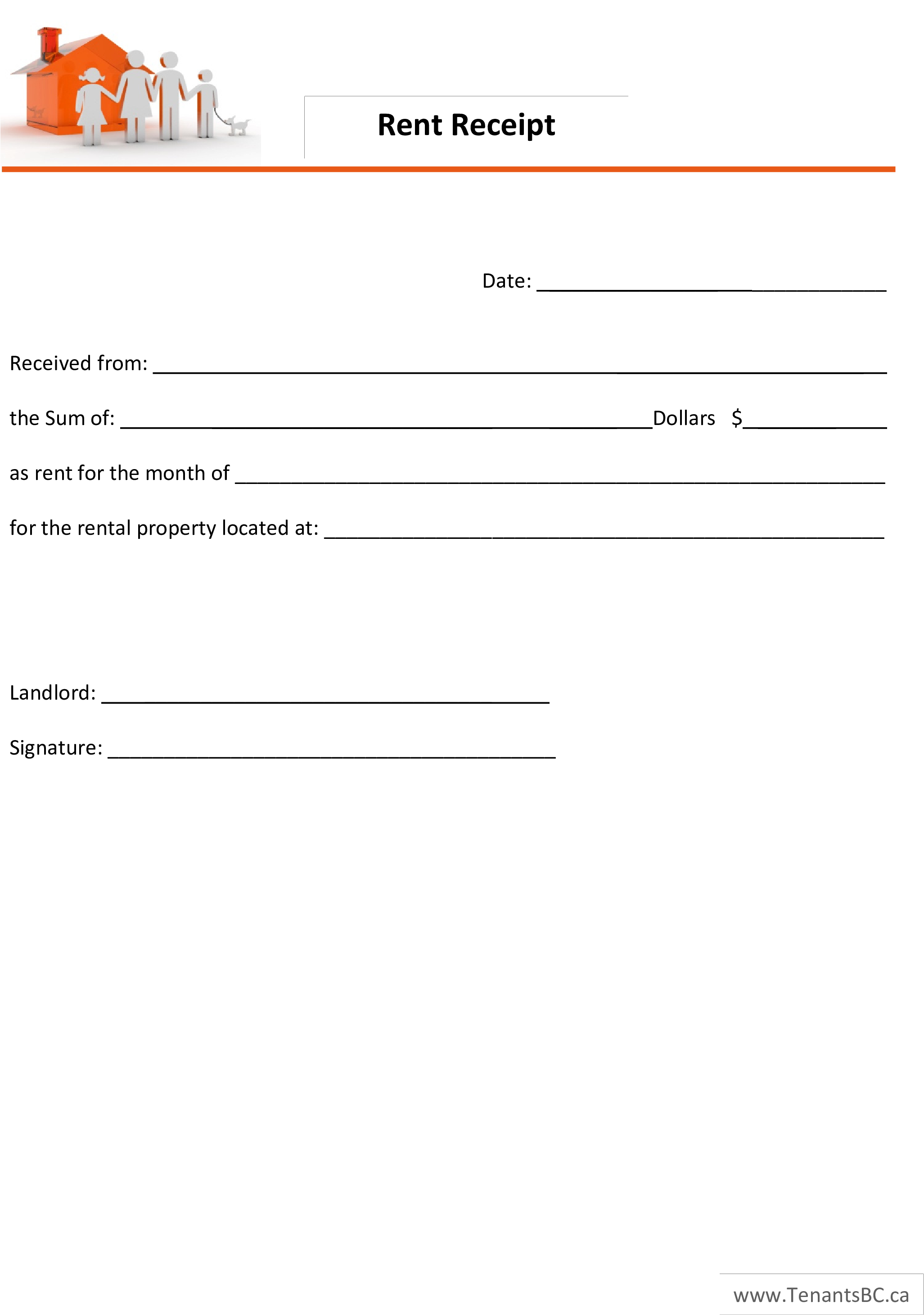 Free Simple Rent Receipt Templates Png Simple Rent - Receipt (2550x3300), Png Download