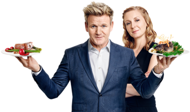 Gordon Ramsay And Christina Tosi Of Masterchef Us - Christina Tosi And Gordon Ramsay (492x250), Png Download