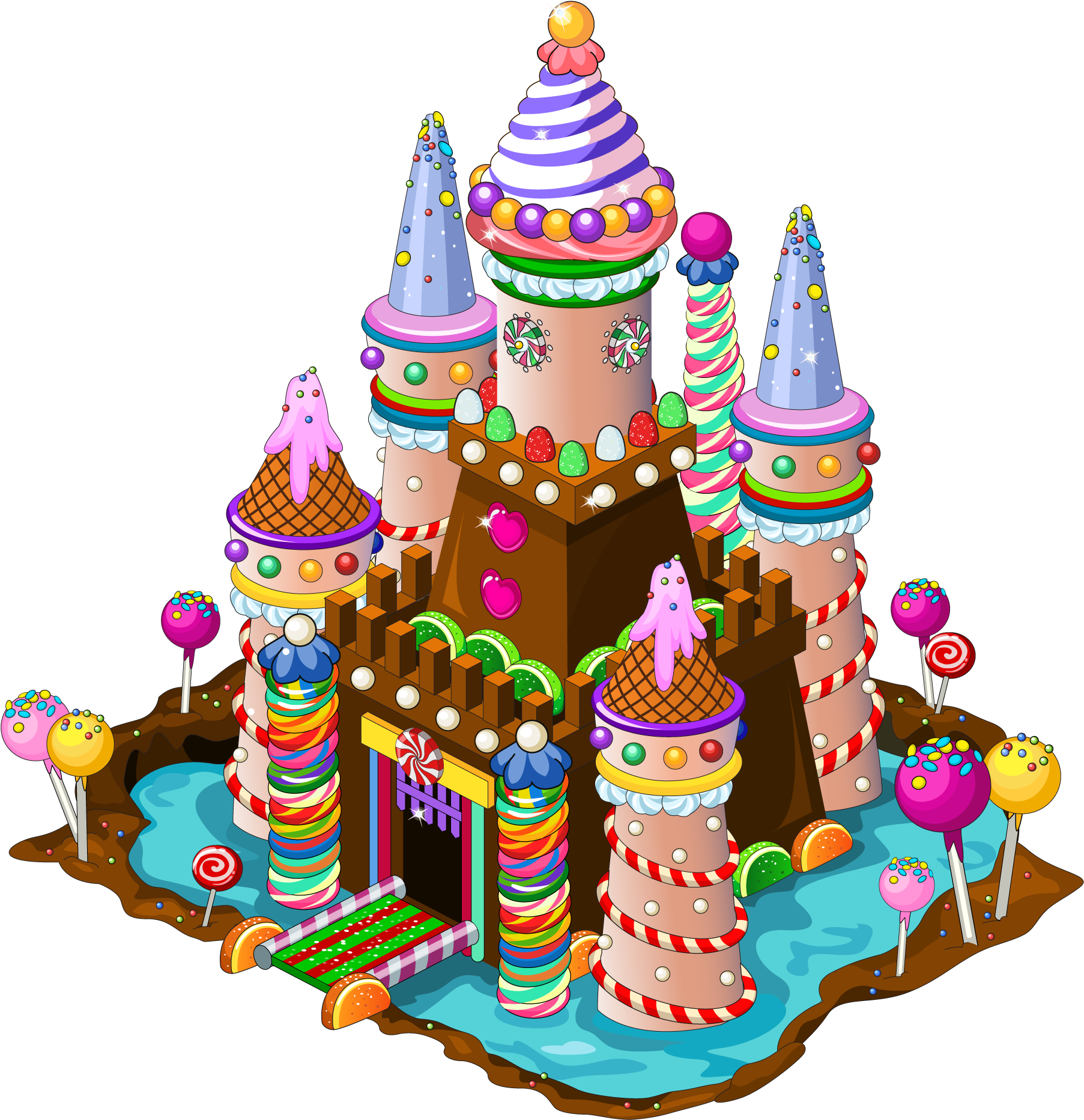 Building Candylandpalace - Drawing Of Pile Of Toys (1905x1989), Png Download