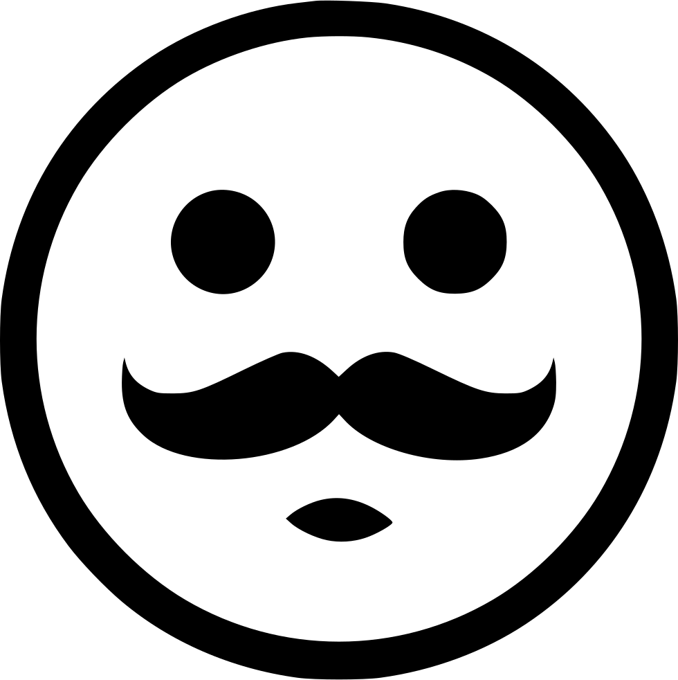 Gentleman Mustache Smile Smiley Comments - Smile Mustache (980x982), Png Download