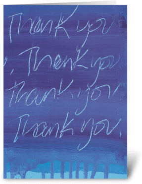 Thank You Painting - Greeting Card (350x396), Png Download