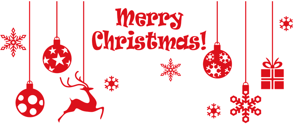 Merry Christmas Red Text Png (800x400), Png Download