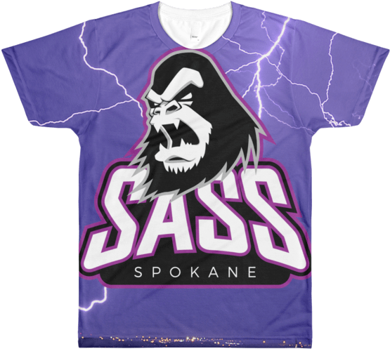 La Apparel Pl401 Men's Lightning Sass All Over T-shirt - Spokane (600x600), Png Download
