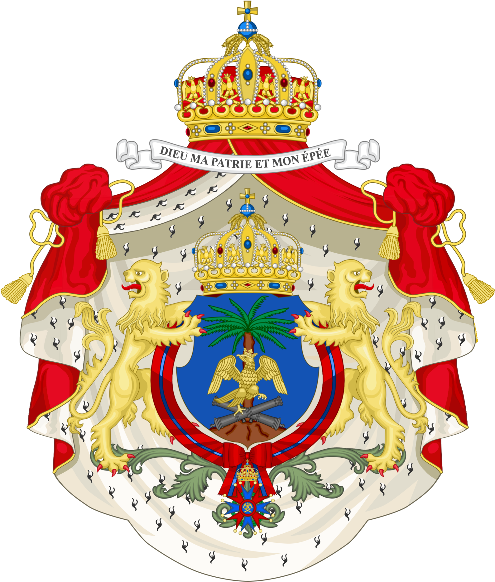 Flag, Coat Of Arms - Coat Of Arm Of Haiti (1600x1887), Png Download