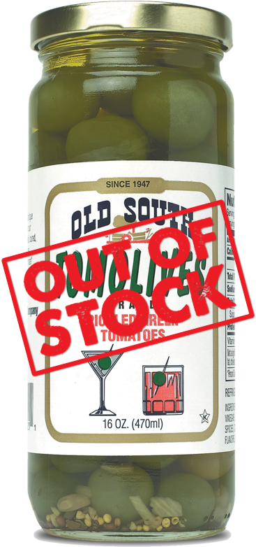 Tomolives Out Of Stock - Old South Tomolives Pickled Green Tomatoes 8 Oz Jar (377x800), Png Download