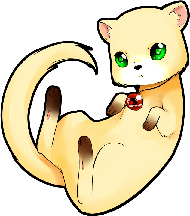 Chibi Ferret Anime Animals, Kawaii Art, Cat Drawing, - Chibi Ferret (750x750), Png Download