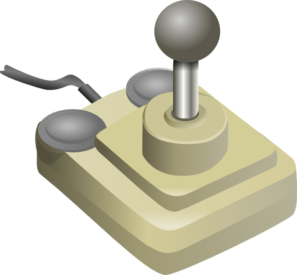 Free Vector Joystick Beige Gray Clip Art - Joystick Clip Art (600x556), Png Download