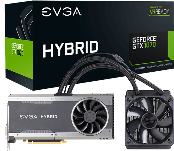 08g P4 6278 Kr - Evga Geforce Gtx 1070 Ftw Hybrid Gaming (600x600), Png Download