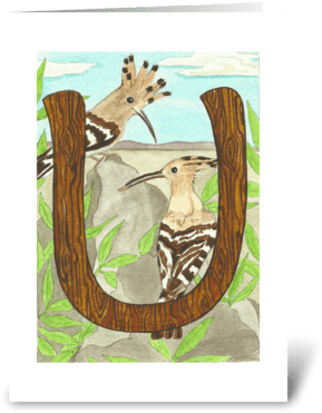 U For Upupa Greeting Card - Meerkat (350x396), Png Download