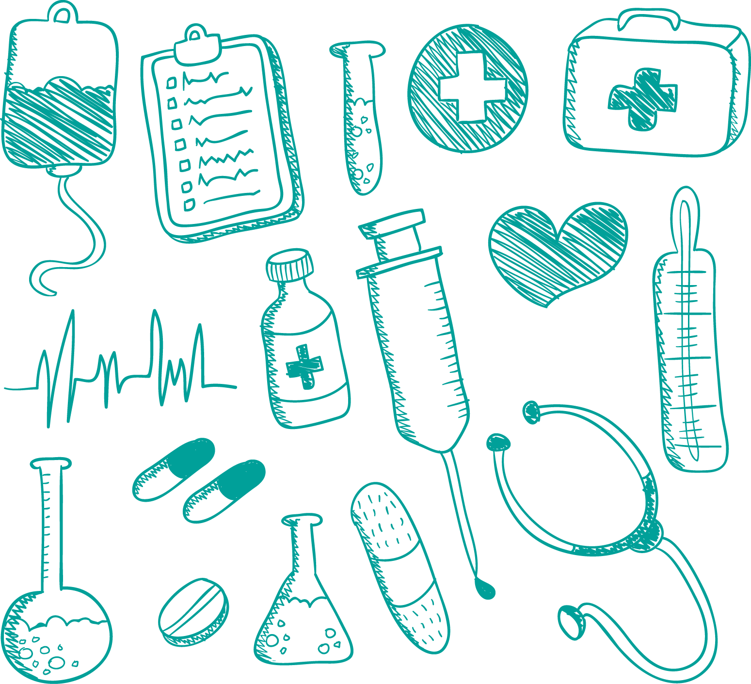 Medicine Nursing Drawing Doodle - Medical Doodle Png (1549x1411), Png Download