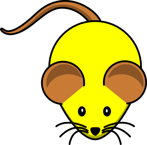 Yellow Mouse W/ Brown Ears Svg Clip Arts 600 X 590 (600x590), Png Download