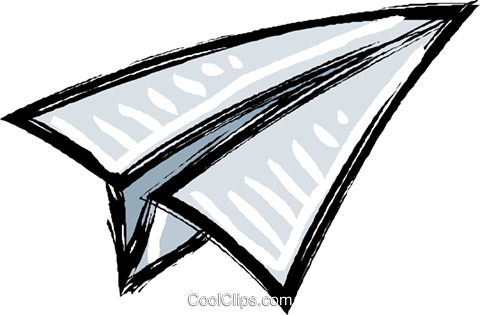 Paper Airplane Royalty Free Vector Clip Art Illustration - Бумажный Самолетик Пнг (480x315), Png Download
