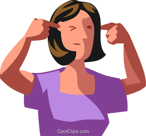 Woman Blocking Her Ears Royalty Free Vector Clip Art - Blocking Ears Cartoon (480x446), Png Download