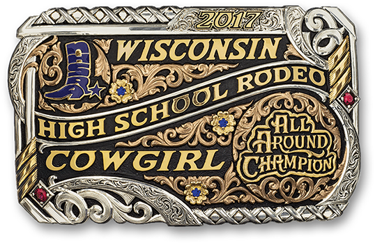 Trophy Award Buckle For Nhsra Champion - Trophy Buckle (564x373), Png Download