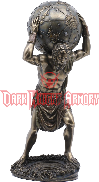 Bronze Atlas Statue - Greek Man Holding Globe (768x768), Png Download