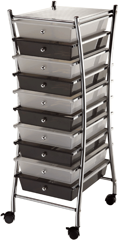 Blue Hills Studio X-frame Storage Cart, 10 Drawers, - Blue Hills Studio Sc10csm-x X-frame Storage Cart 10-drawer (493x900), Png Download