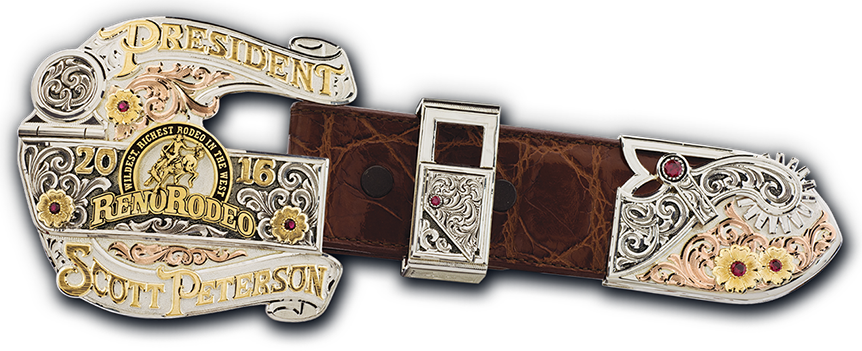 Reno Rodeo President Buckle Ranger Set - Belt (862x351), Png Download