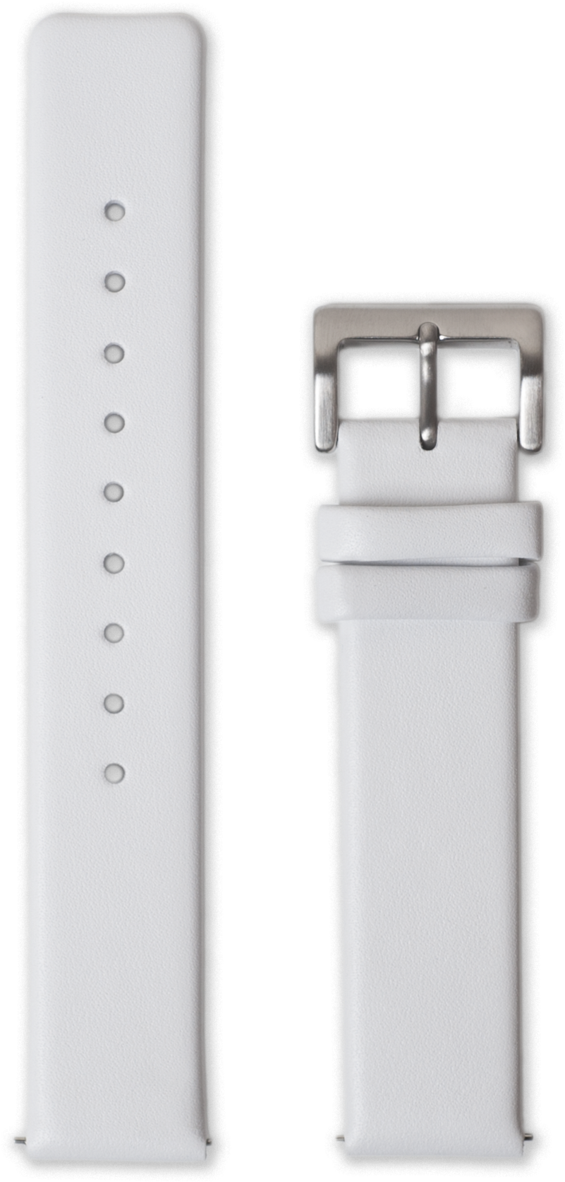 White Leather With Silver Buckle - Strap (2048x2048), Png Download