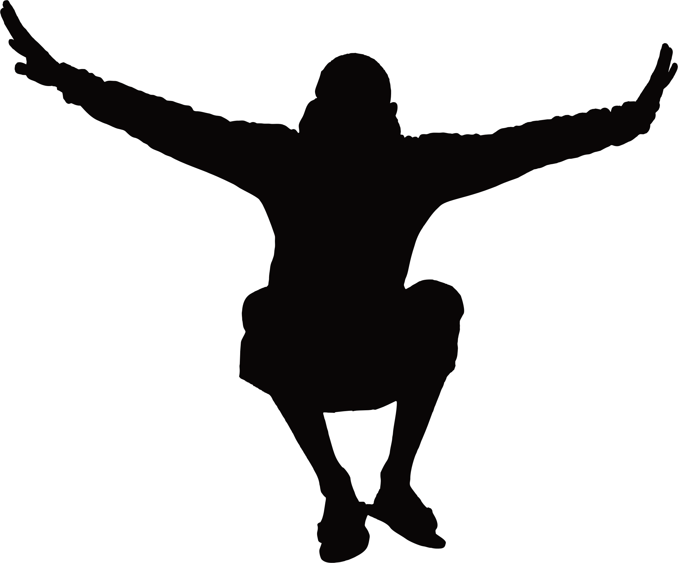 Big Image - Person Jumping Silhouette Png (2318x1924), Png Download