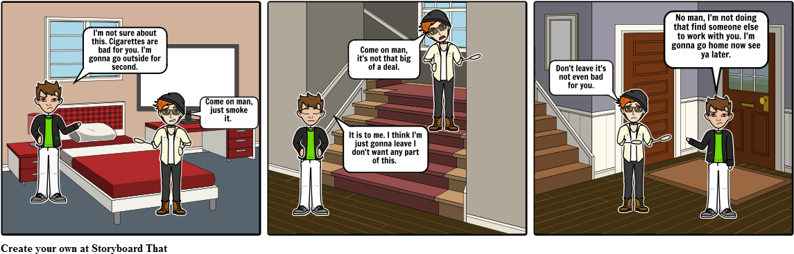 Refusing To Smoke - Cartoon (1164x385), Png Download