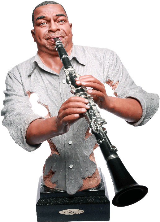 Clarinet Player Music Figure Figurine - Machine Gun (600x900), Png Download