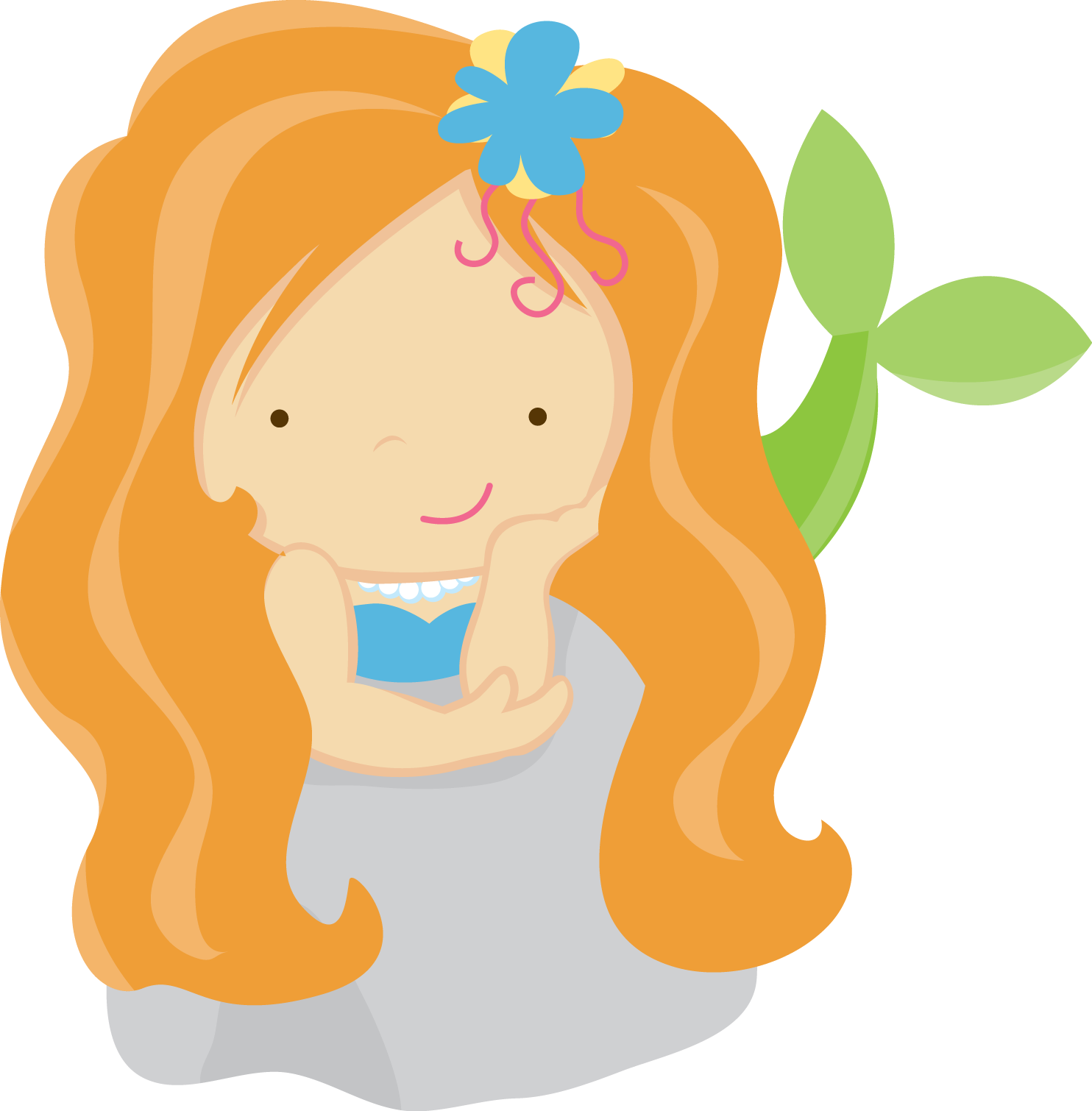 Mermaid Clipart Art Deco - Mermaid Minus (1484x1510), Png Download