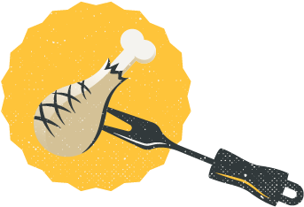 Chicken Fork Image Illustration - Illustration (400x401), Png Download