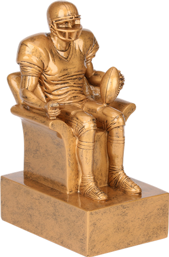 Golden Superfan Football Trophy - Quarterback (329x500), Png Download