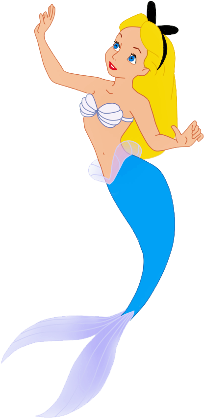 Disney Alice Mermaid Clipart - Disney Mermaids Clipart (433x875), Png Download
