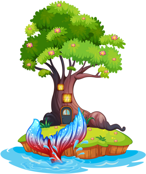 Mermaid Clipart Island - Clip Art Elm Trees (600x705), Png Download