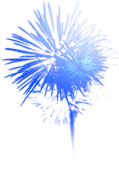 Vacaciones - Blue Fireworks Transparent Background (400x600), Png Download