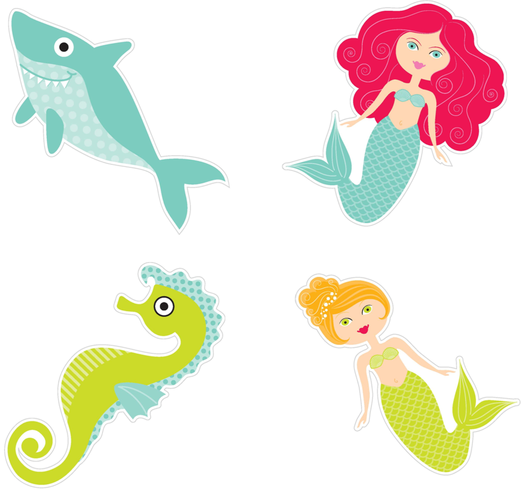 Mermaid Clipart Shark - Shark And Mermaid Clipart (1024x963), Png Download
